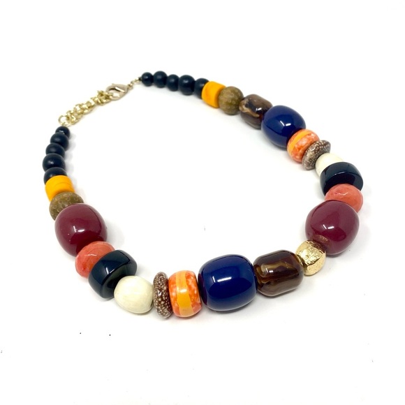 New Free People Somers Point Necklace Beaded Chunky Colorful Choker - Picture 3 of 9